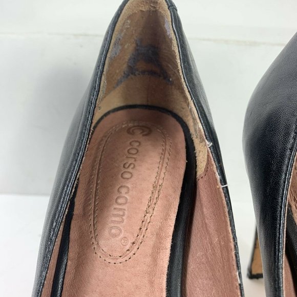 Corso Como Black Leather Heels Pumps Wms Sz 6.5M - Picture 3 of 8